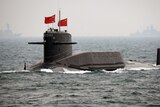 A Chinese Navy submarine attends an international fleet.