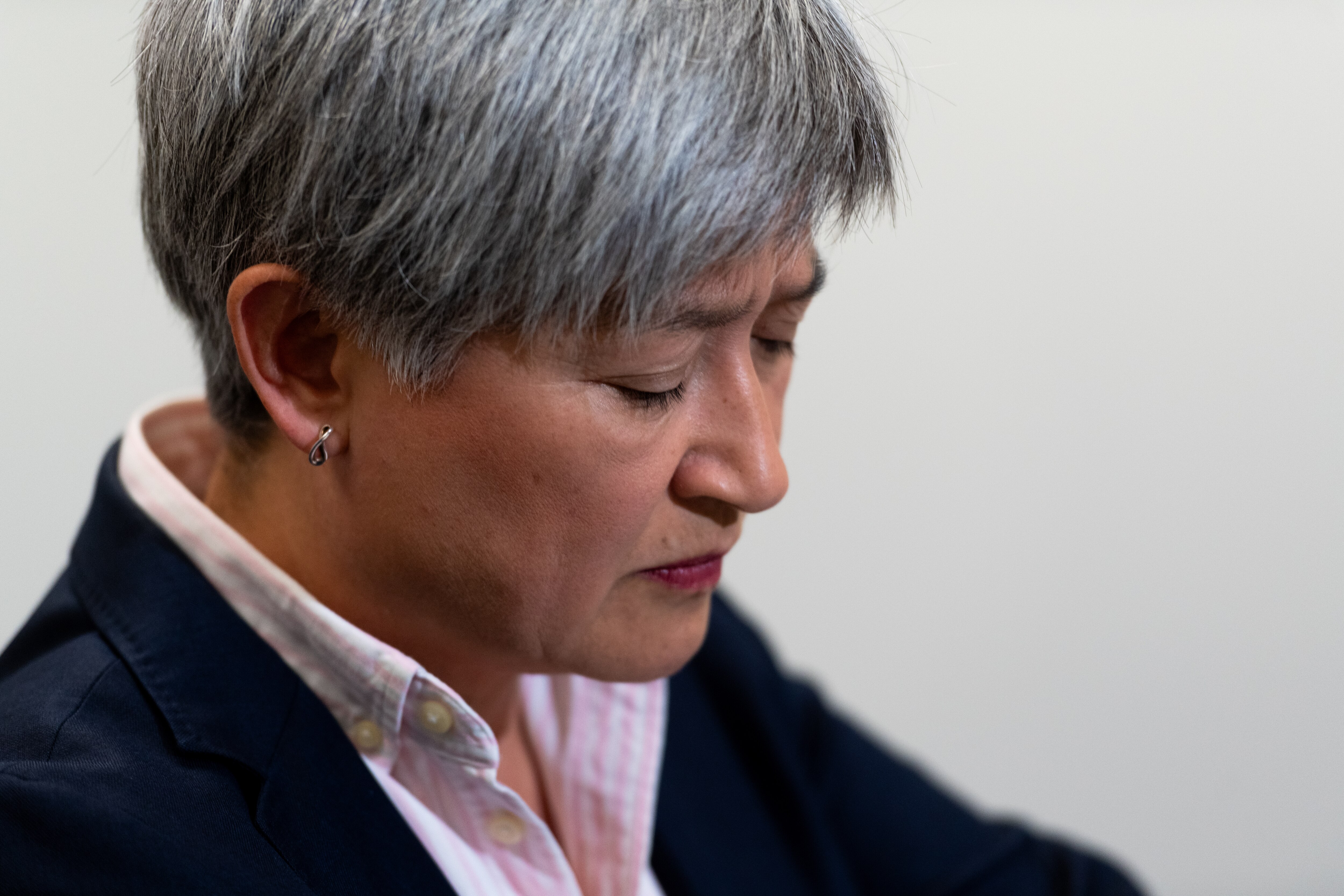 Foreign minister Penny Wong faces the media in Adelaide. 2024-04-06 10:04:00