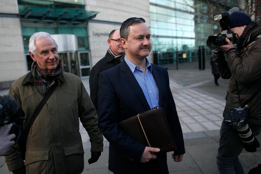 A man leaves a court in Northern Ireland