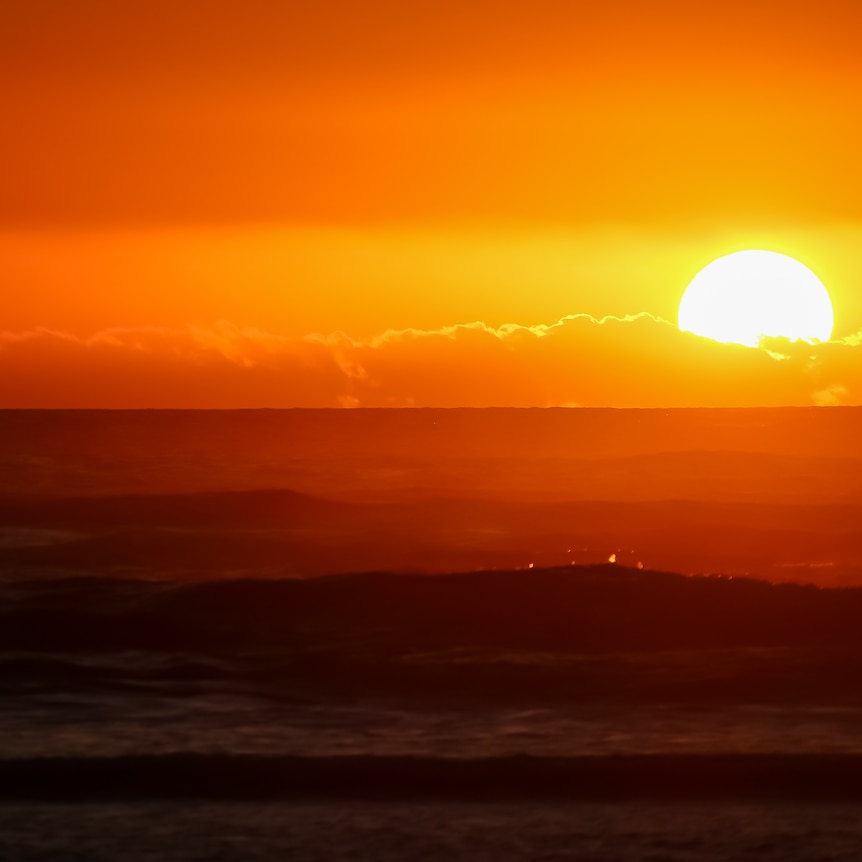 Sun setting over the Indian Ocean