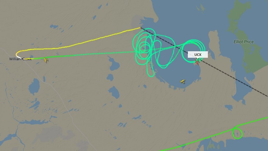A flight tracking map.