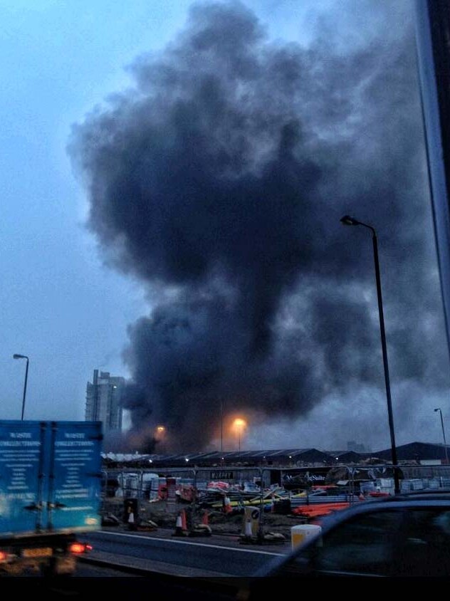 Smoke billows from London chopper crash