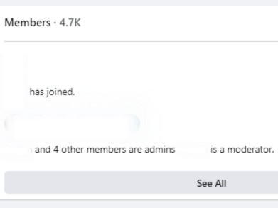 Blurred membership numbers