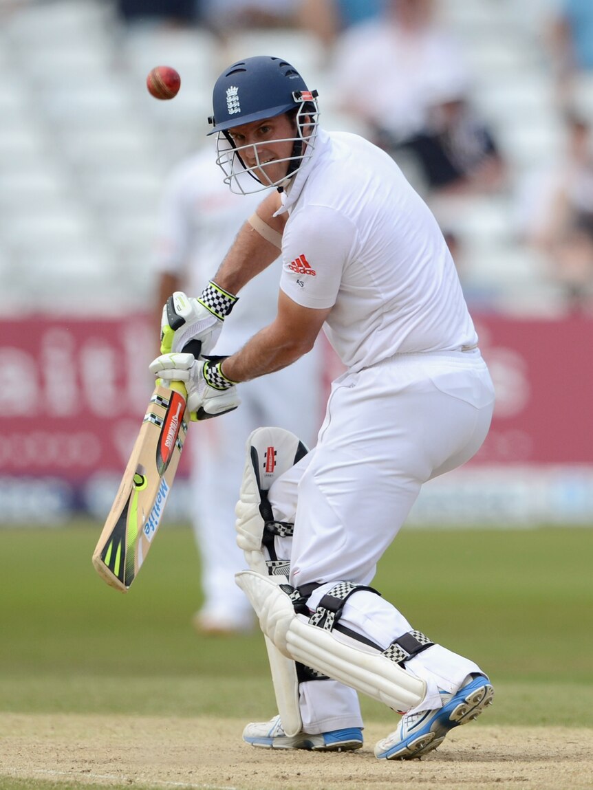 England captain Andrew Strauss helped guide his side to victory.