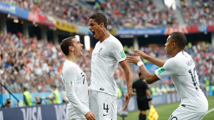 French players celebrate.