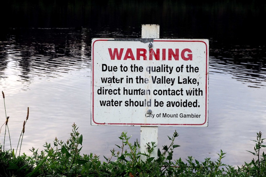 Valley Lake warning sign