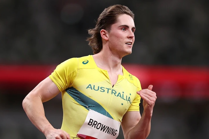 Rohan Browning smiles at the end of a race.