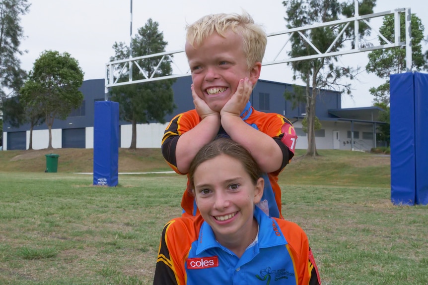 two children smiling