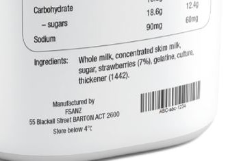 A close-up of an ingredients list with whole milk at the start.