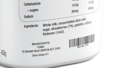 A close-up of an ingredients list with whole milk at the start.