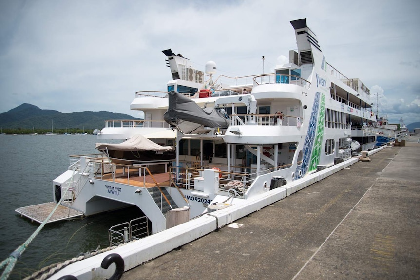 A view from aft of the MV YWAM PNG shows two of the tender boats used to transport crew and patients ashore.