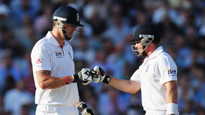 Kevin Pietersen and Ian Bell put on 350 to take the match away from India (Getty Images: Shaun Botterill).