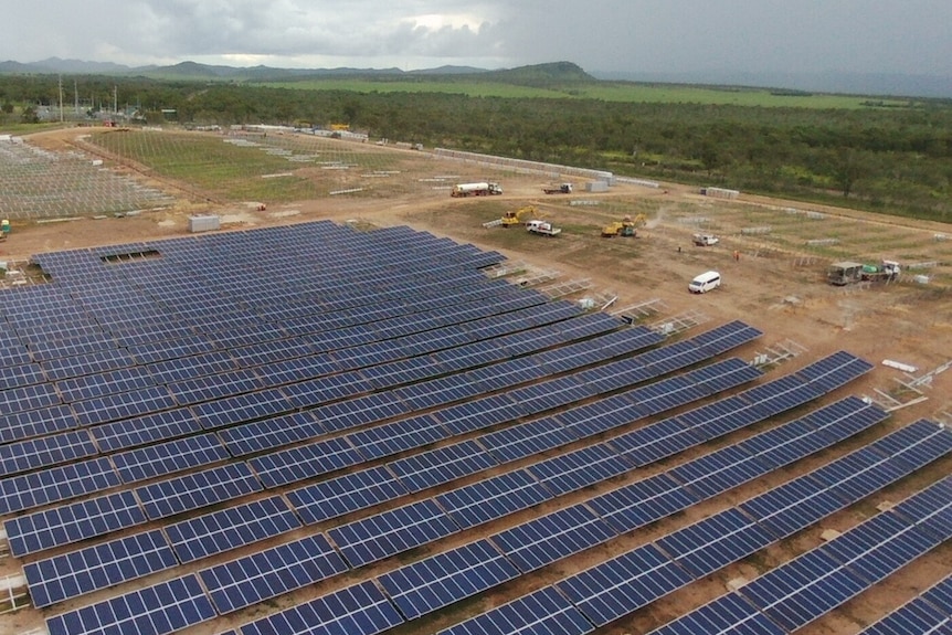 An aerial view of the Lakeland Solar and Storage Project in far north Queensland.