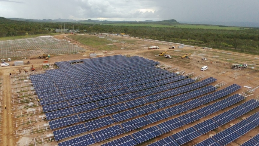 An aerial view of the Lakeland Solar and Storage Project in far north Queensland.