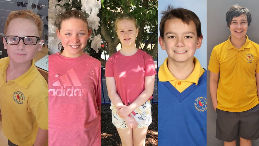Composite image of five primary school children