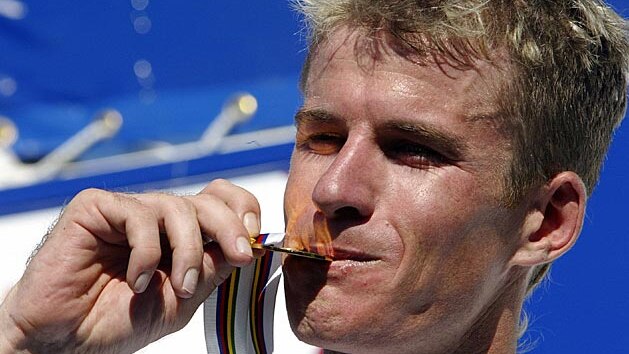 Michael Rogers with his gold medal