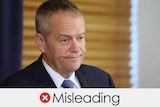 The Opposition Leader's head, above the word 'Misleading'