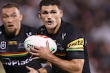Nathan Cleary runs with the ball