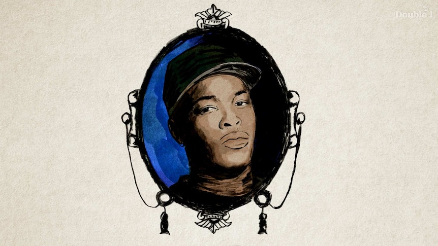 An illustration of hip hop producer Dr. Dre