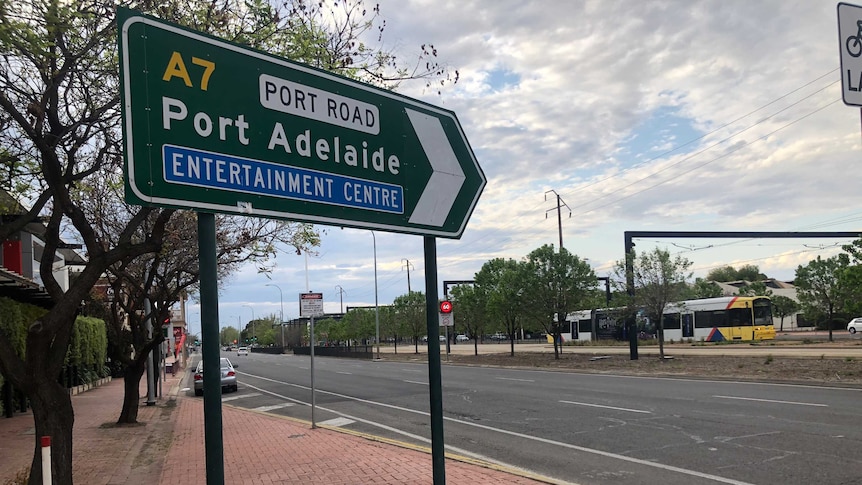 Port Road sign at Hindmarsh