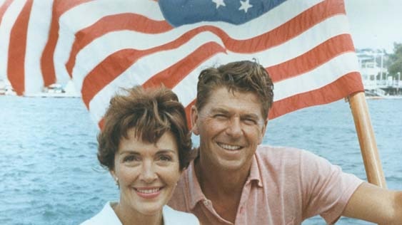 Ronald and Nancy Reagan aboard a sailboat 1964