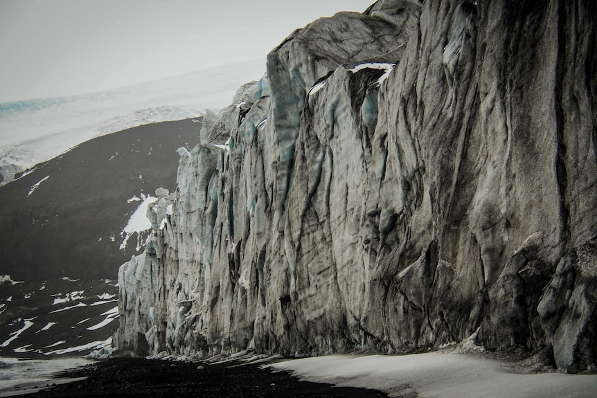 A glacier cliff on Heard Island