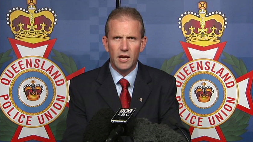QPU president Ian Leavers speaks to the media in Brisbane