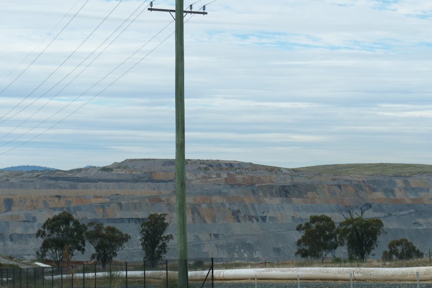 Layers of coal in an open cut pit.