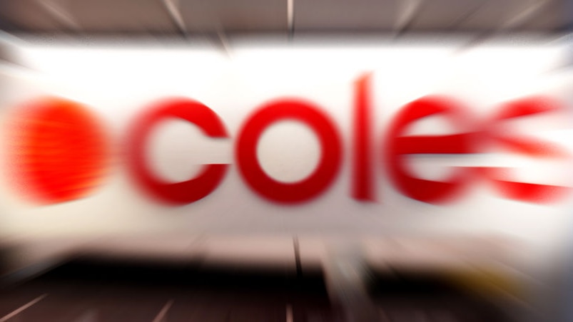 Coles logo outside supermarket