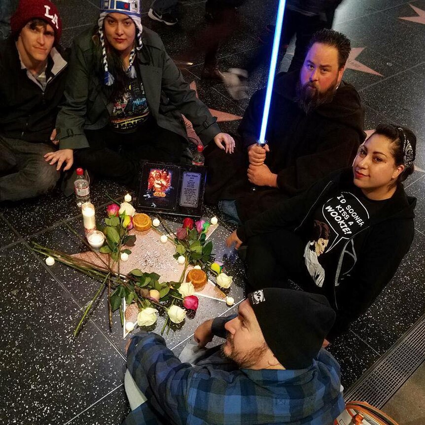 Fans honour Carrie Fisher at star