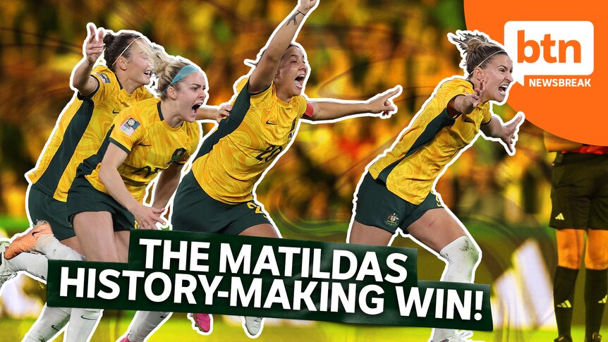 The Matildas celebrating their win to France.