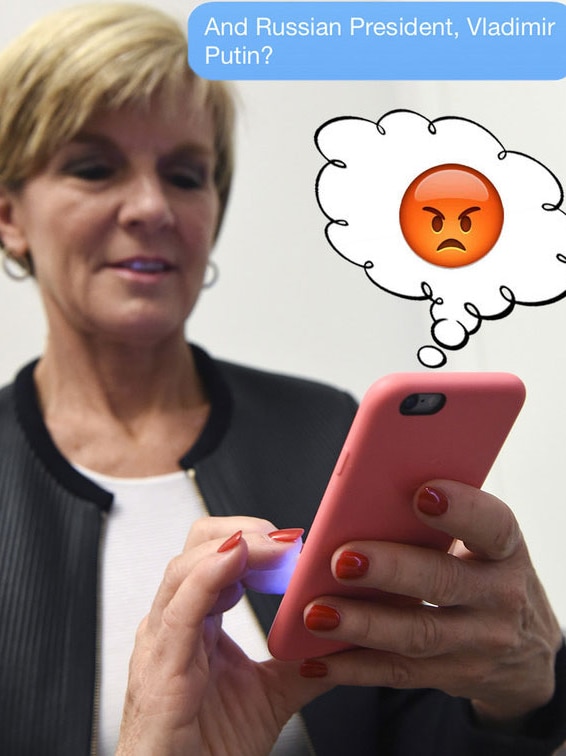 Buzzfeed image showing Julie Bishop using red-face emoji