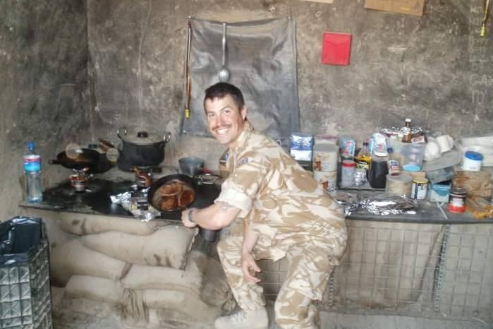Royal Marine Nathaniel Beesley in Afghanistan.