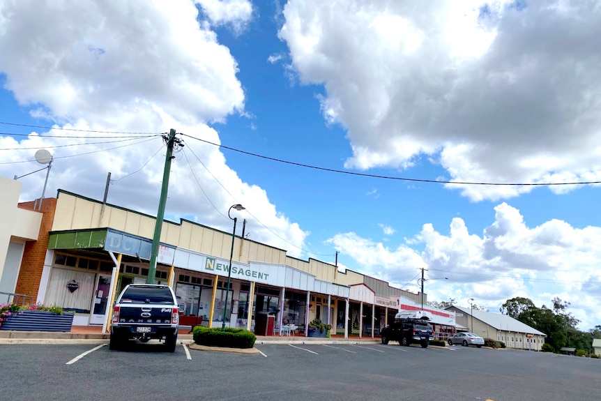 A quiet country town main street.