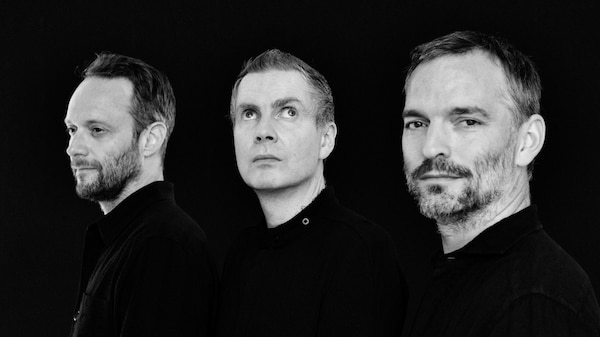 black & white portrait of the three members of Icelandic band Sigur Rós