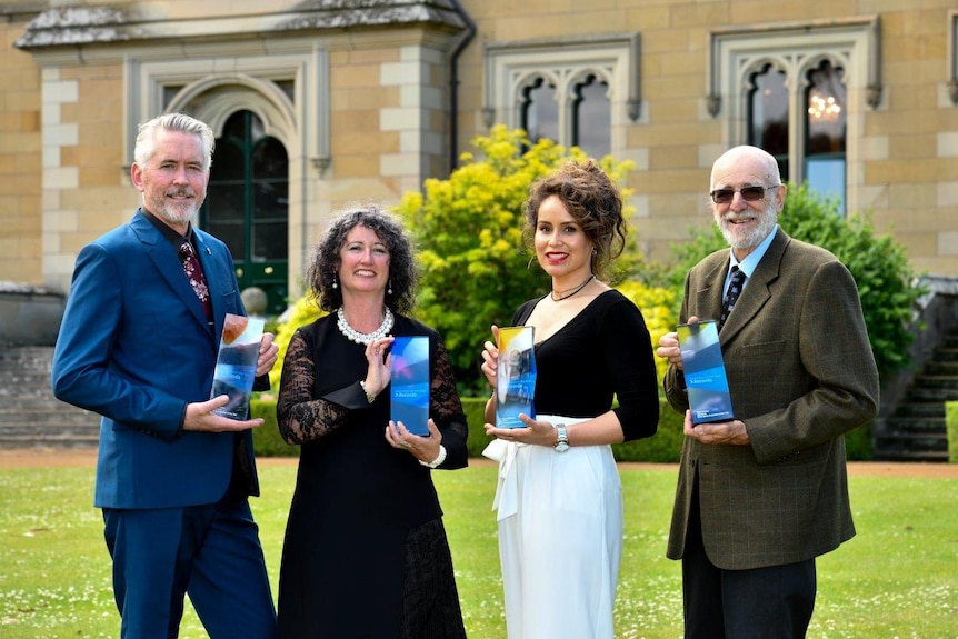 Tasmanian Australians of the Year recipients outside Government House November 2017