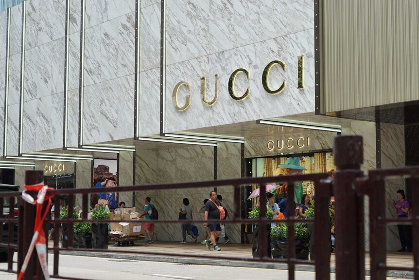 A Gucci shopfront in Hong Kong