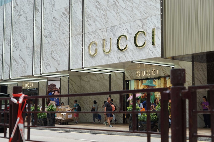 A Gucci shopfront in Hong Kong