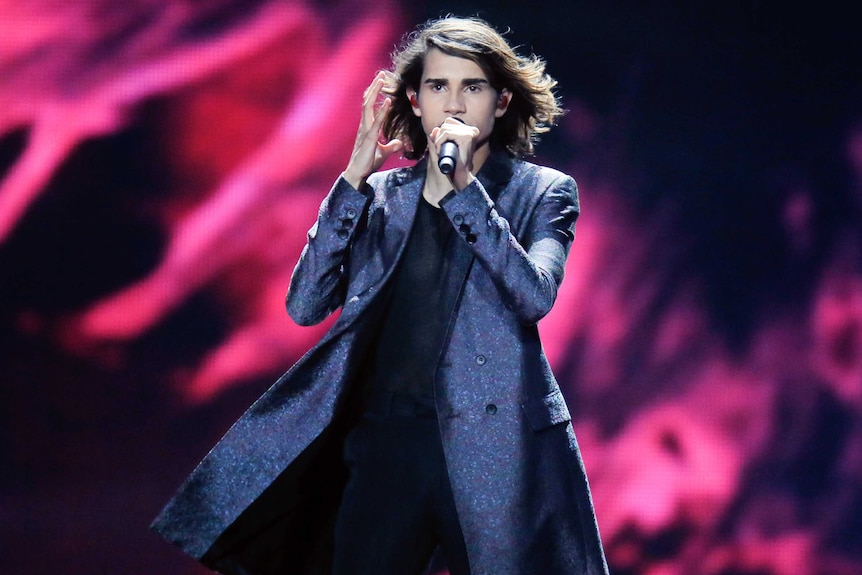 Australia's Isaiah Firebrace performs in the first semi-final of Eurovision 2017