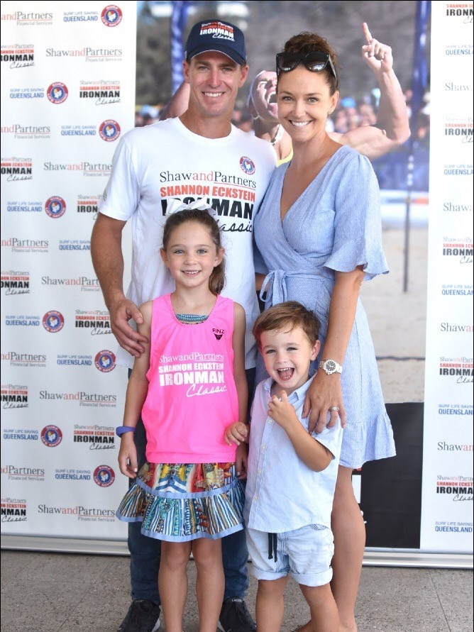 Shannon Eckstein with wife Belinda and children Ellie and Blake