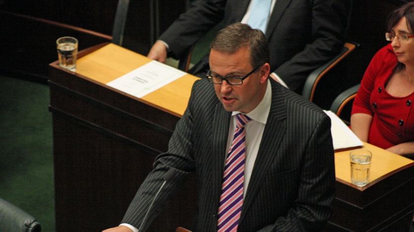 Tasmanian Premier David Bartlett in parliament