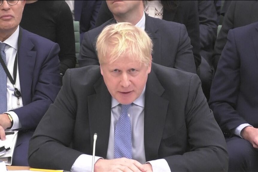 Former UK PM Boris Johnson defends himself in Partygate hearing