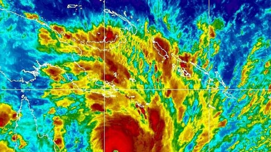 Cyclone Yasi sits off the north Queensland coast