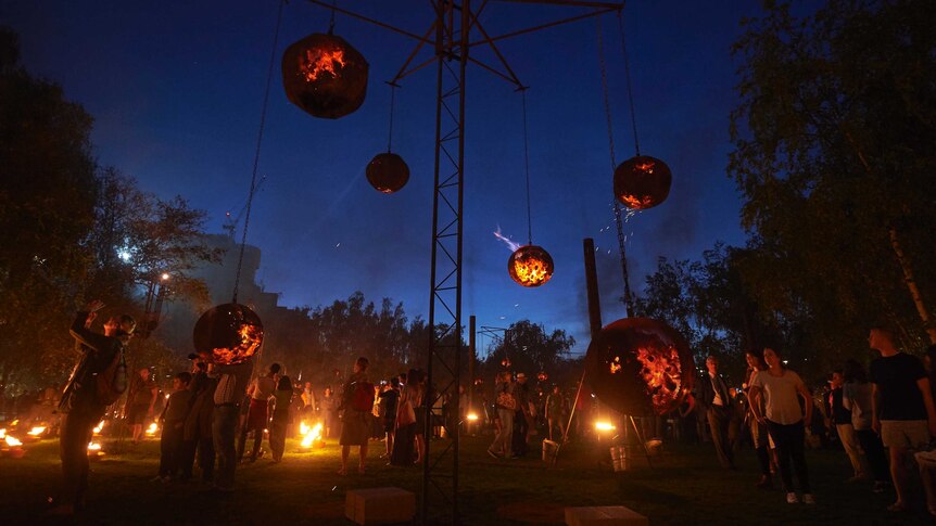 A 'Fire Garden', part of the London's Burning festival of events