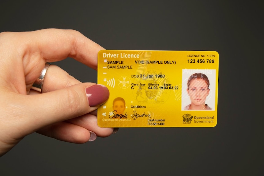 Stock image of Queensland driver licence