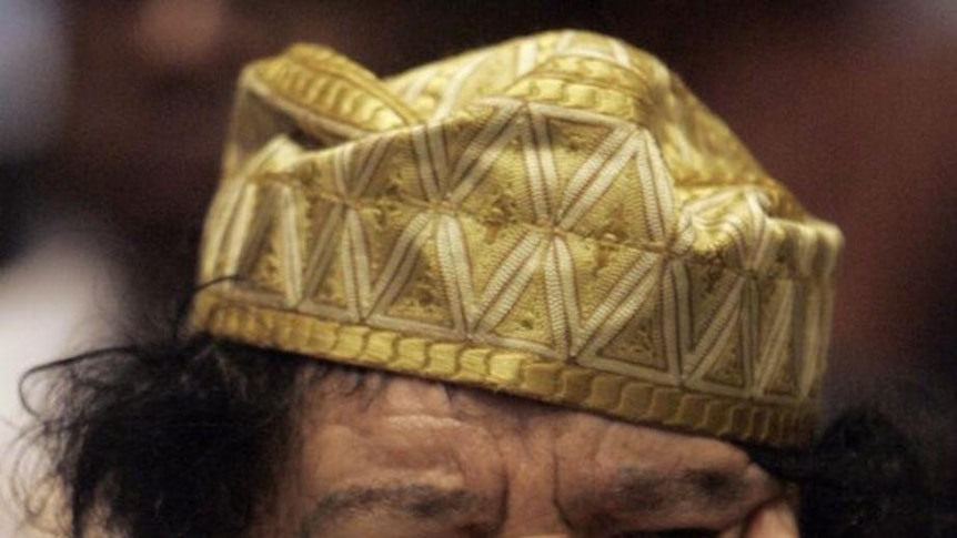 Hunkered down: Libyan leader Moamar Gaddafi