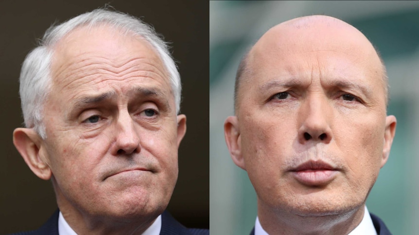 Headshots of Malcolm Turnbull and Peter Dutton