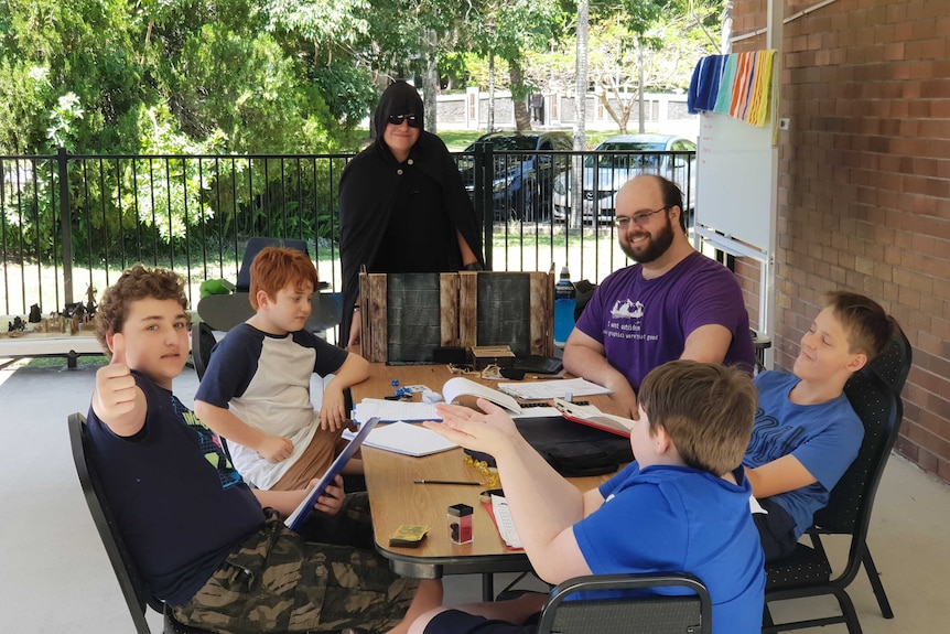 Mentor and psychologist Heath Fletcher and gaming class at The Lab Gold Coast