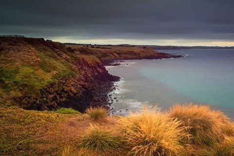 The Phillip Island coastline looking out over the ocean near Pyramid Rock