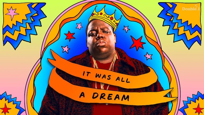 An illustration of New York hip hop artist The Notorious B.I.G.